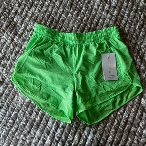 Athleta Mesh Racer Run Shorts 4” New Green Small